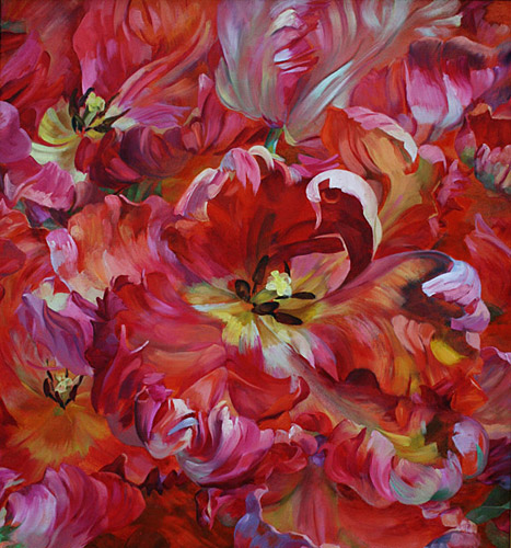 Tulip flower oil painting