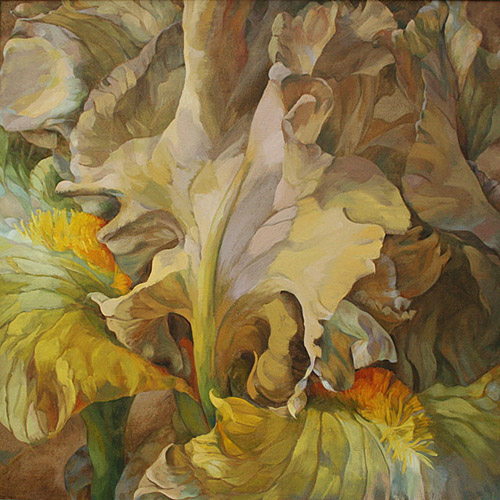 Iris flower oil painting