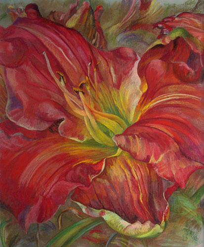 Lily flower pastel